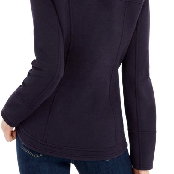 Style & Co Knit Motorcycle Moto Jacket Black, Long Sleeve Zippers Soft, Small - Picture 12 of 15